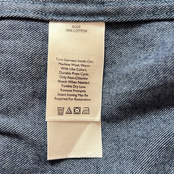 Eddie Bauer field flannel mendindgo Blue long sleeve men’s Shirt - Picture 6 of 7